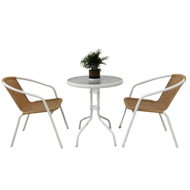 שולחן עגול למרפסת בצבע לבן קוטר 60 דגם רומא