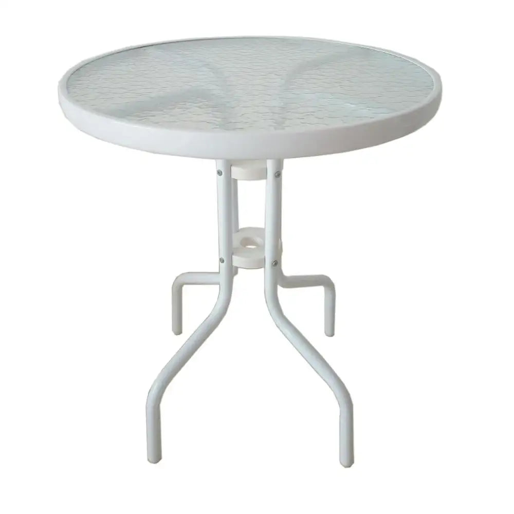שולחן עגול למרפסת בצבע לבן קוטר 60 דגם רומא
