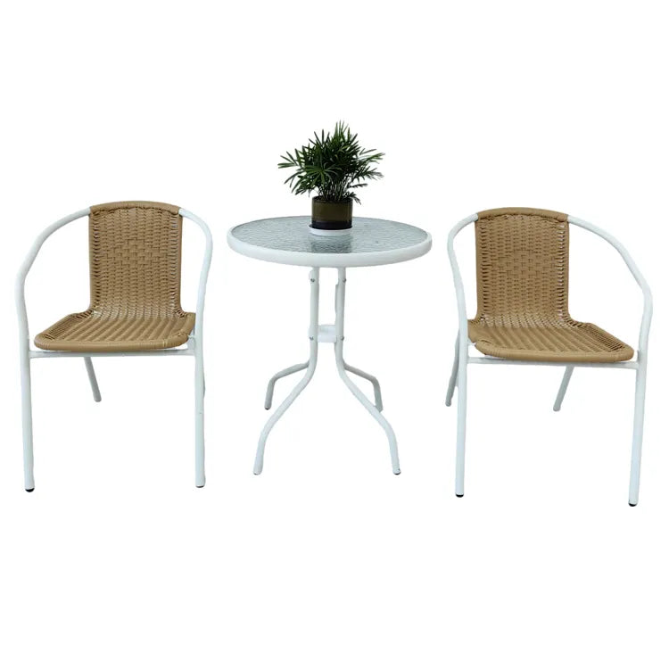 שולחן עגול למרפסת בצבע לבן קוטר 60 דגם רומא