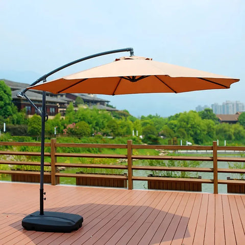 שמשיית צד בננה איכותית קוטר 3 מטר לגינה ולמרפסת דגם אתונה