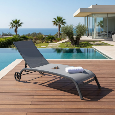 מיטת שיזוף מאלומיניום לגינה ולמרפסת דגם מדגסקר