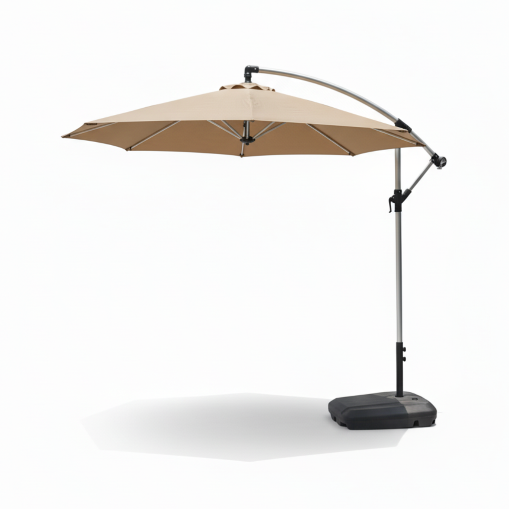 שמשיית צד איכותית ומחוזקת מאלומיניום קוטר 3 מטר לגינה ולמרפסת - כולל בסיס