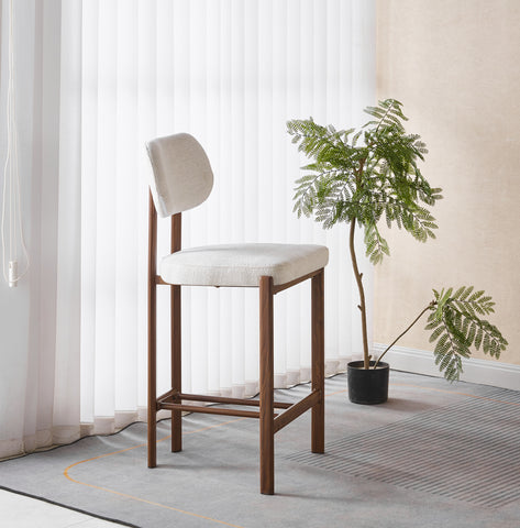 כסא בר מעוצב בצבע אגוז דגם ריו