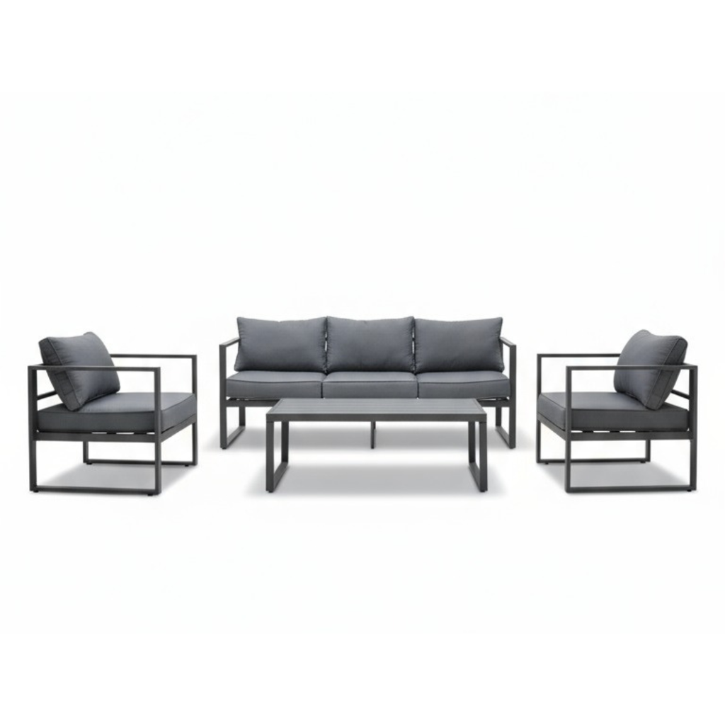 מערכת ישיבה אלומניום תלת מושבית יוקרתית דגם איביזה