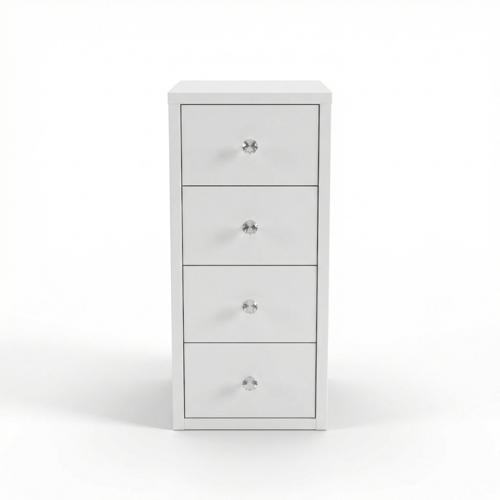 יחידת מגירות אחסון מעוצבת בצבע לבן