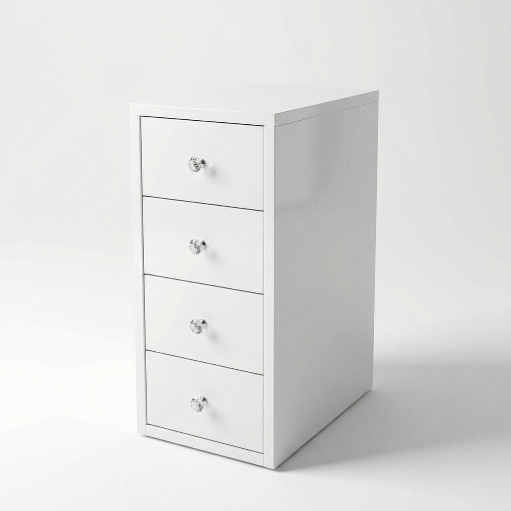 יחידת מגירות אחסון מעוצבת בצבע לבן