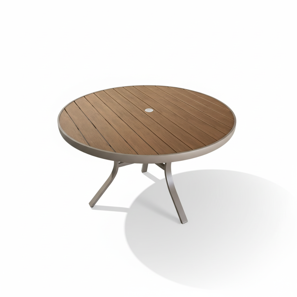 שולחן אלומיניום עגול איכותי לגינה ולמרפסת קוטר 130 ס