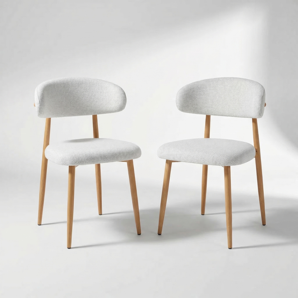 זוג כסאות מעוצבים לפינת אוכל בצבע עץ אלון דגם רויאל