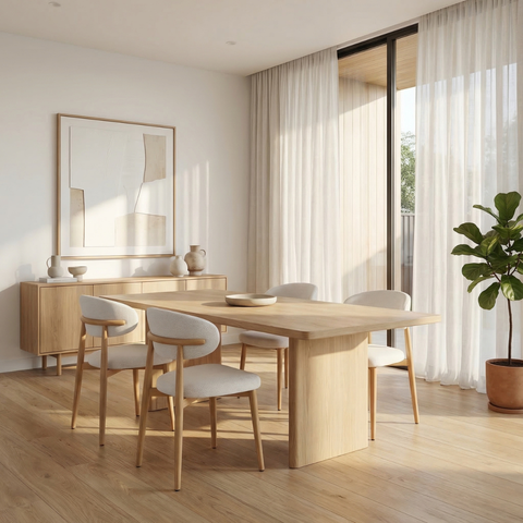 זוג כסאות מעוצבים לפינת אוכל בצבע עץ אלון דגם רויאל