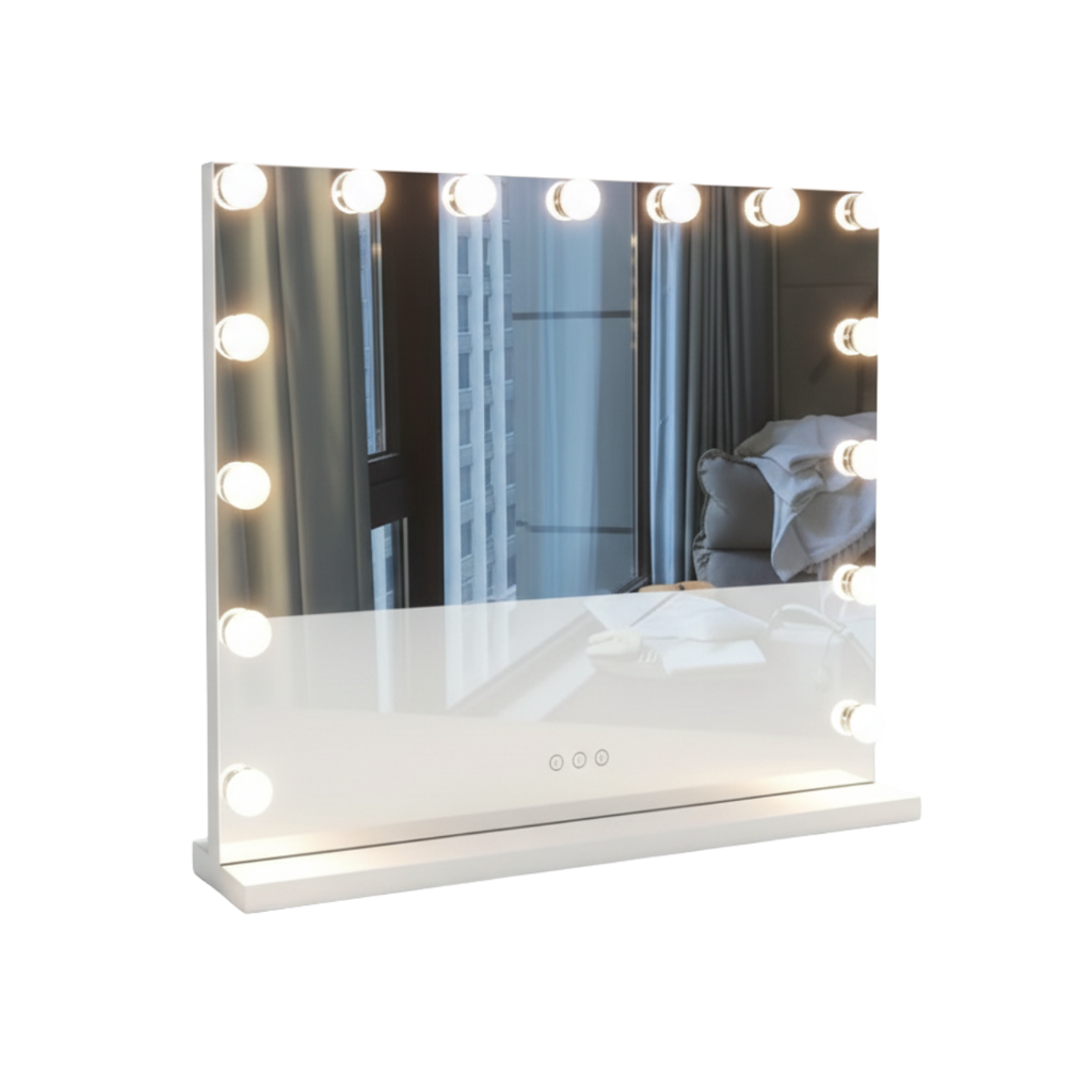 מראת הוליווד יוקרתית עם תאורה לשידת איפור במגוון צבעים 60*45