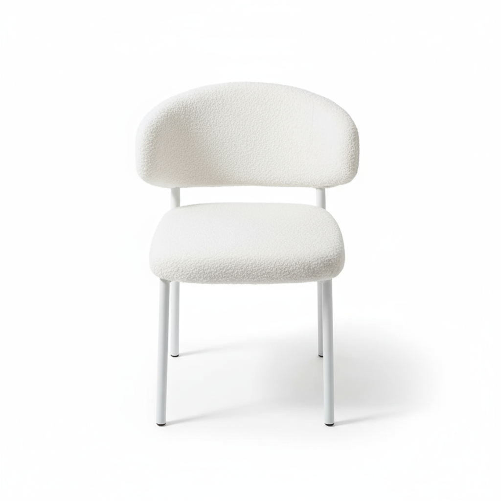 כסא בוקלה מעוצב לשידת איפור דגם אמילי