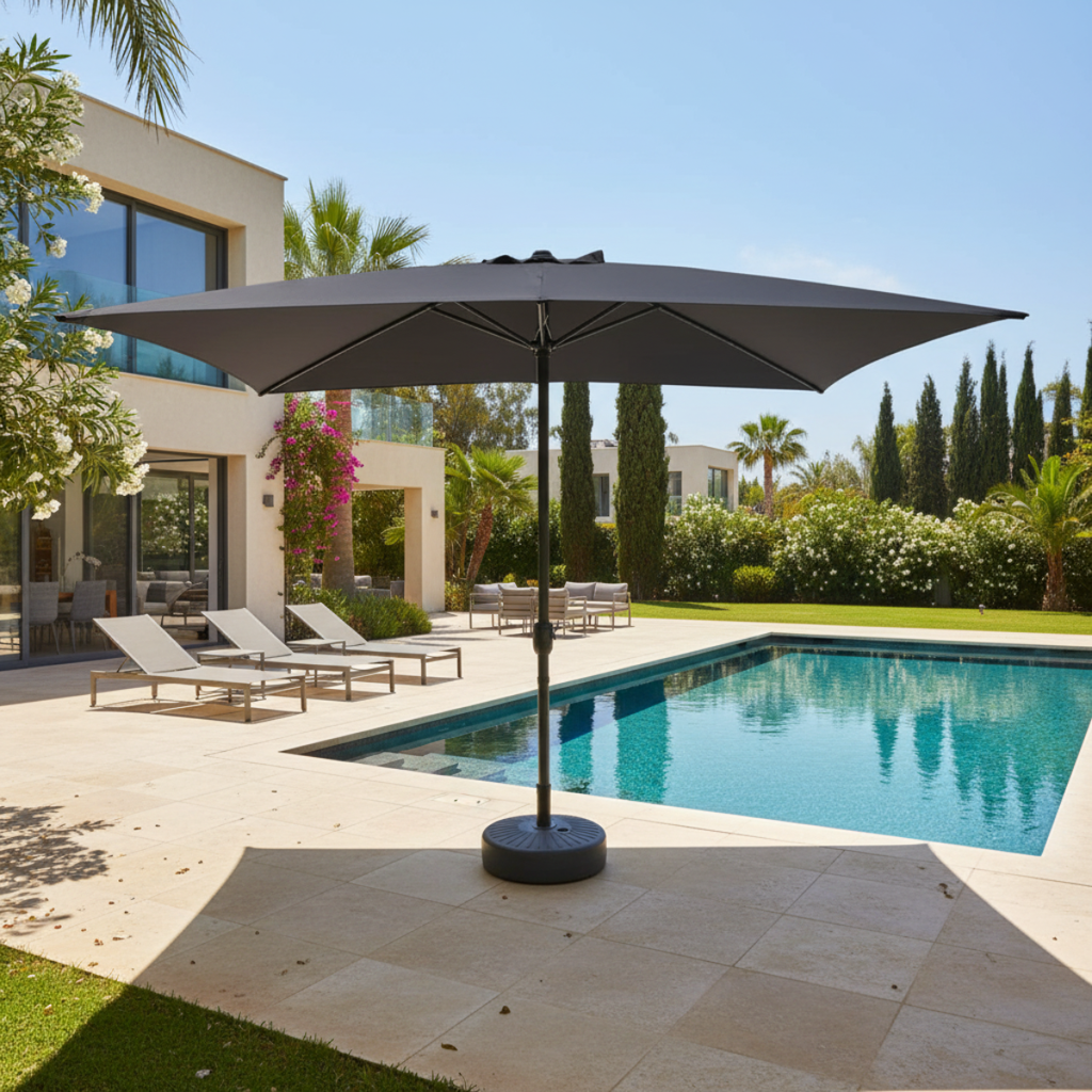 שמשייה לגינה ולמרפסת 2*3 עם זווית הטיה