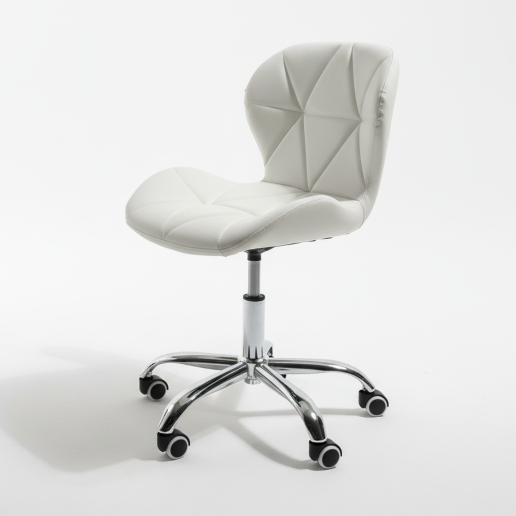 כסא יהלום דמוי עור איכותי מעוצב עם גלגלים לשידת איפור