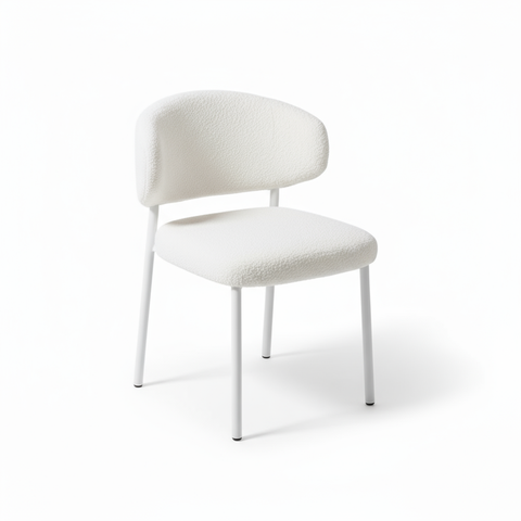 כסא בוקלה מעוצב לשידת איפור דגם אמילי