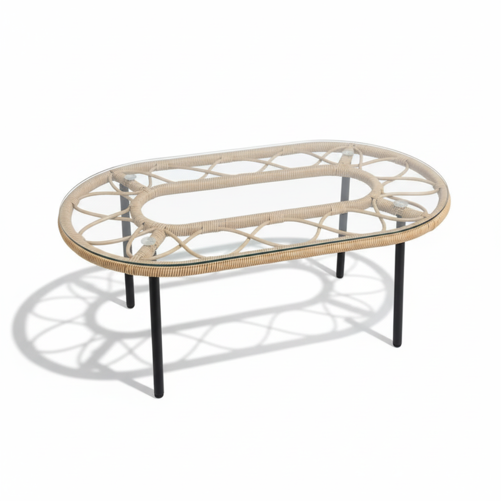 שולחן מראטן לגינה ולמרפסת בעיצוב ייחודי דגם מלדיביים