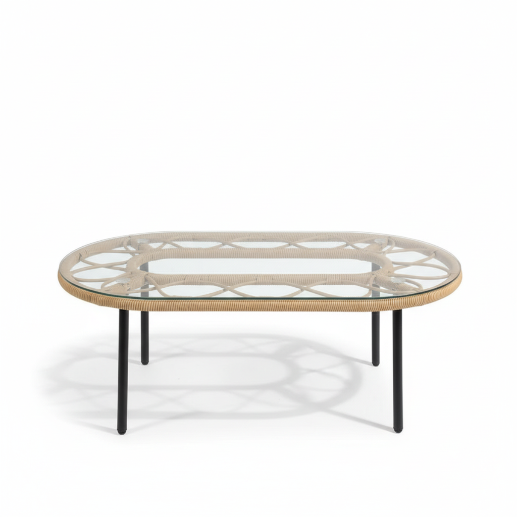 שולחן מראטן לגינה ולמרפסת בעיצוב ייחודי דגם מלדיביים