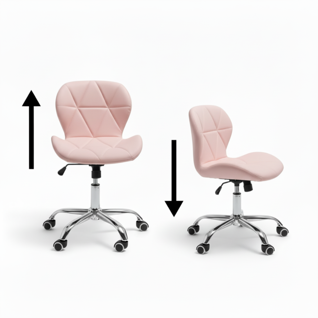 כסא יהלום דמוי עור איכותי מעוצב עם גלגלים לשידת איפור