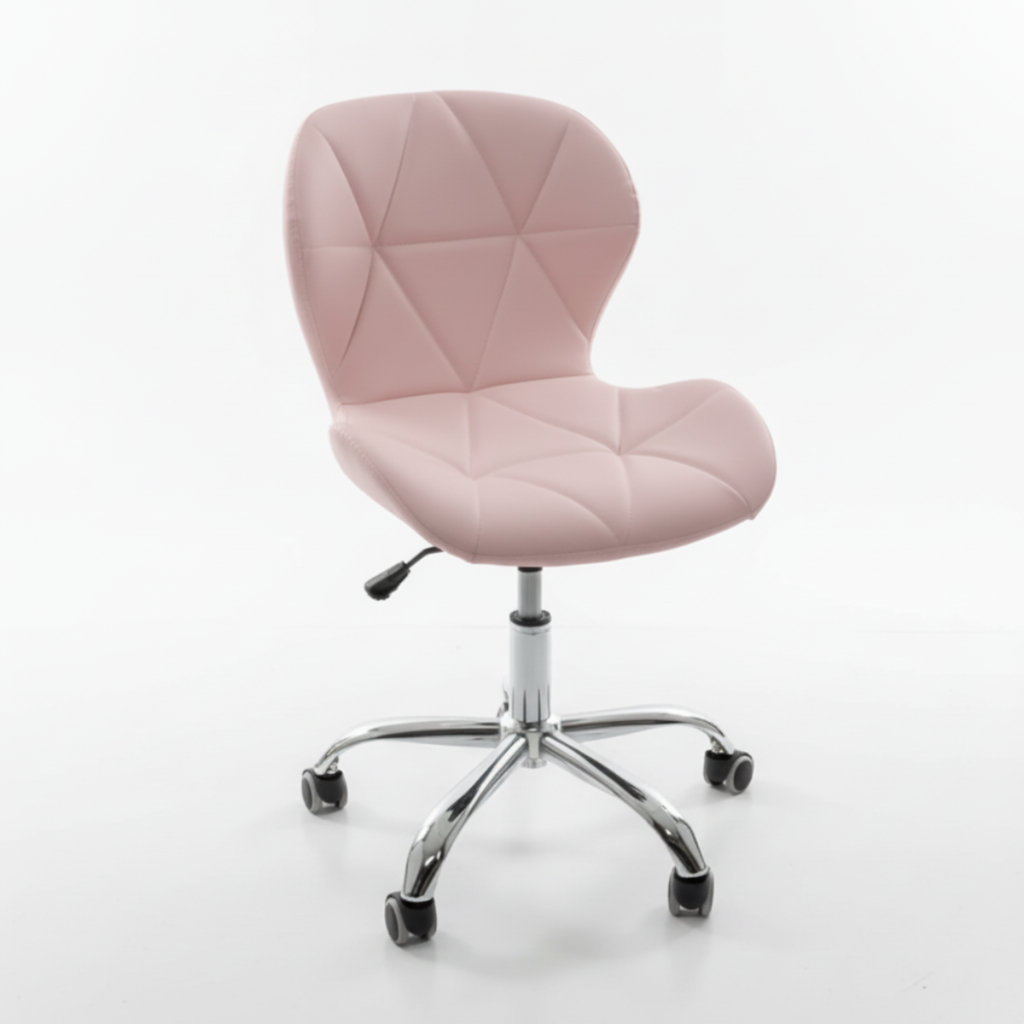 כסא יהלום דמוי עור איכותי מעוצב עם גלגלים לשידת איפור