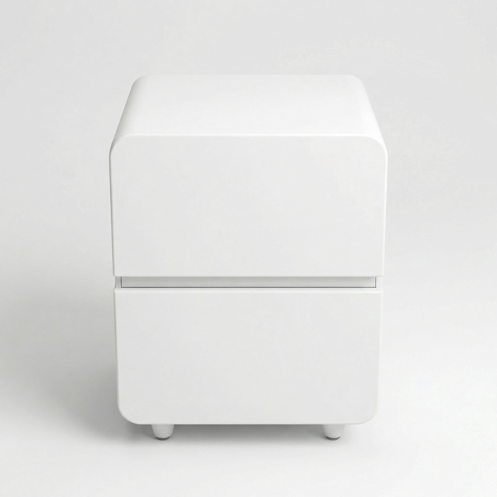 שידת לילה מעוצבת בצבע לבן דגם פורטו