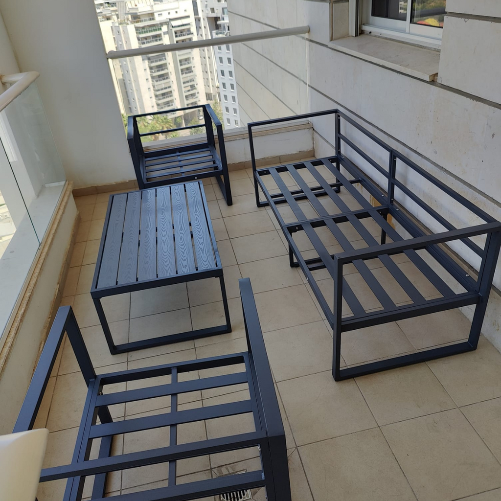 מערכת ישיבה אלומניום תלת מושבית יוקרתית דגם איביזה