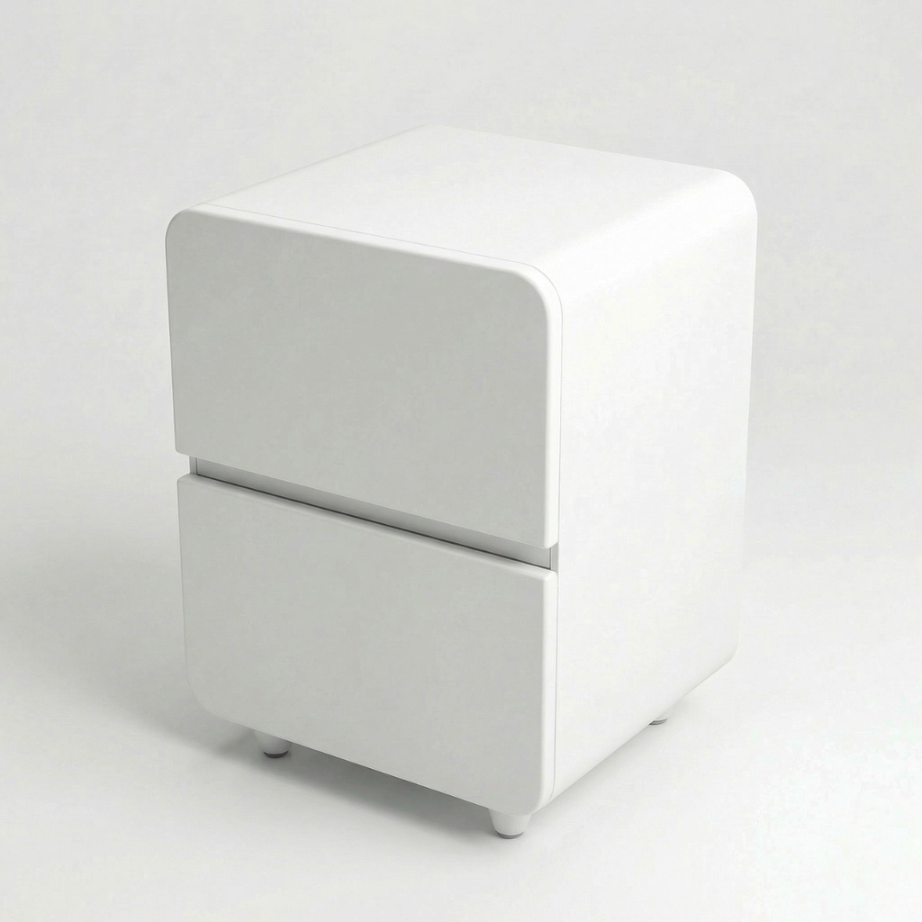 שידת לילה מעוצבת בצבע לבן דגם פורטו