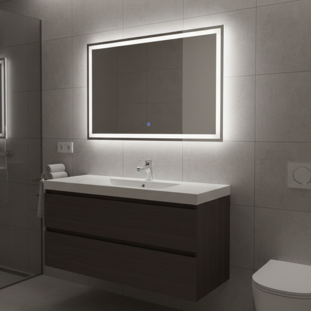 מראת לד מלבנית יוקרתית לקיר – מתאימה לכל חלל הבית ‎100*75