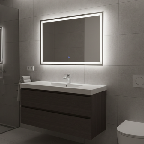 מראת לד מלבנית יוקרתית לקיר – מתאימה לכל חלל הבית ‎100*75