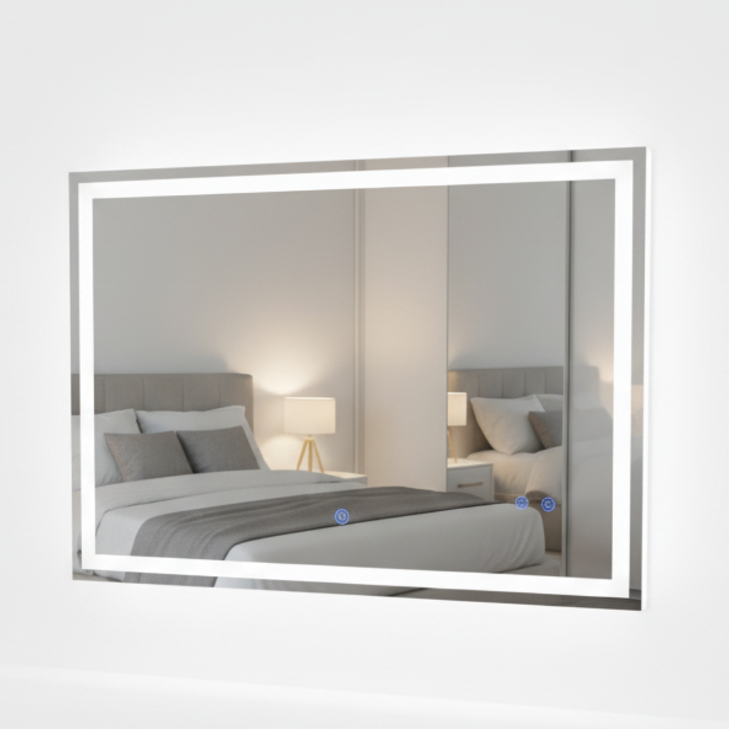 מראת לד מלבנית יוקרתית לקיר – מתאימה לכל חלל הבית ‎100*75