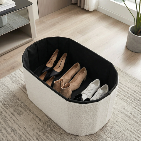 הדום בוקלה מעוצב בצבע לבן כולל אחסון