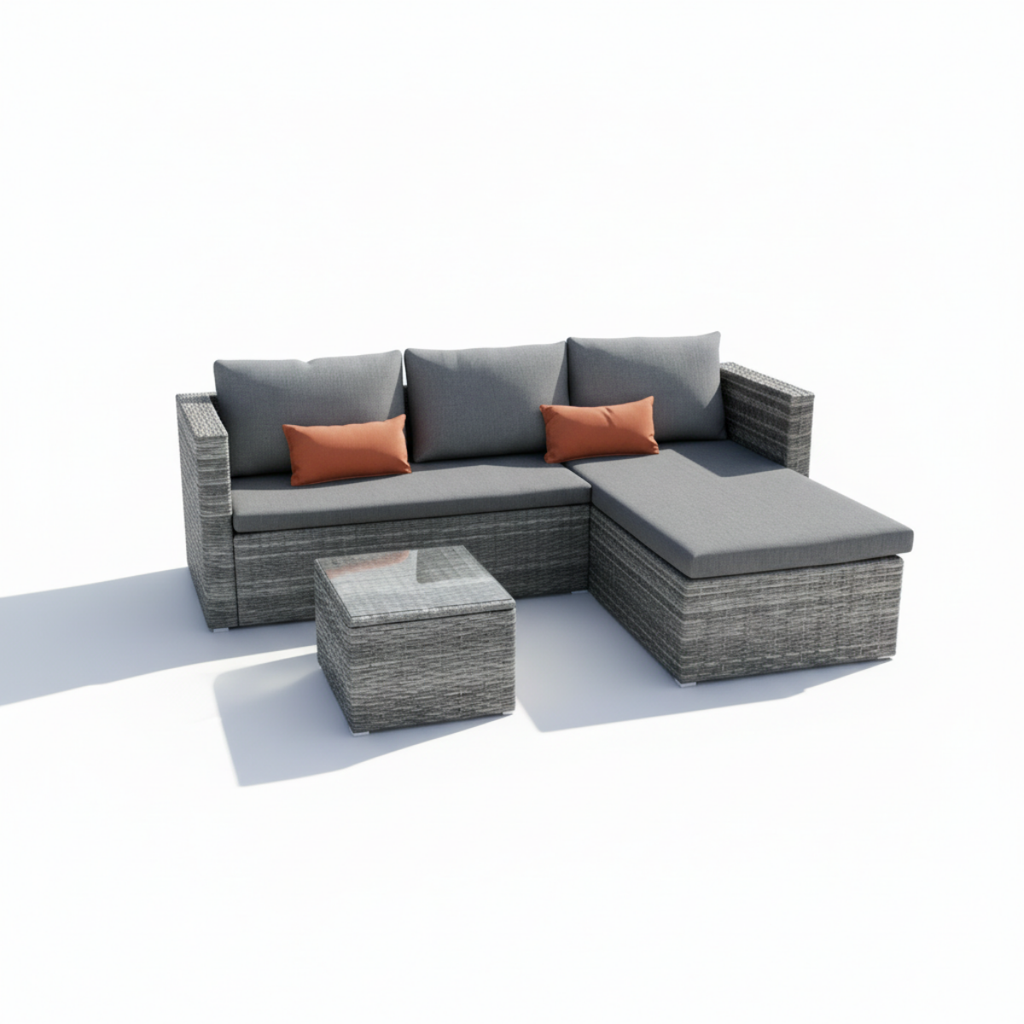 מערכת ישיבה פינתית עם שזלונג כולל שולחן דגם יוסטון