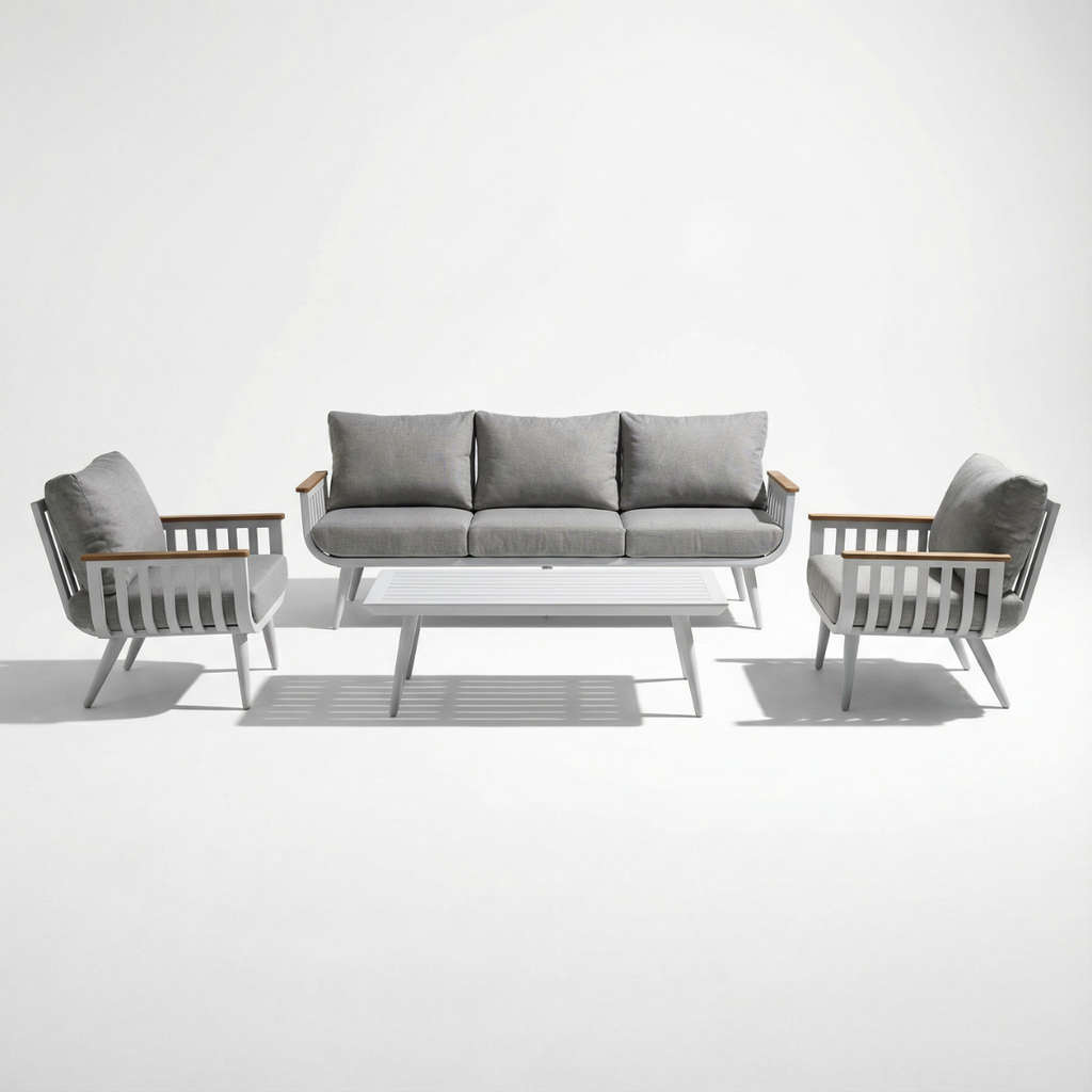 פינת ישיבה איכותית מעוצבת מאלומיניום דגם בוסטון