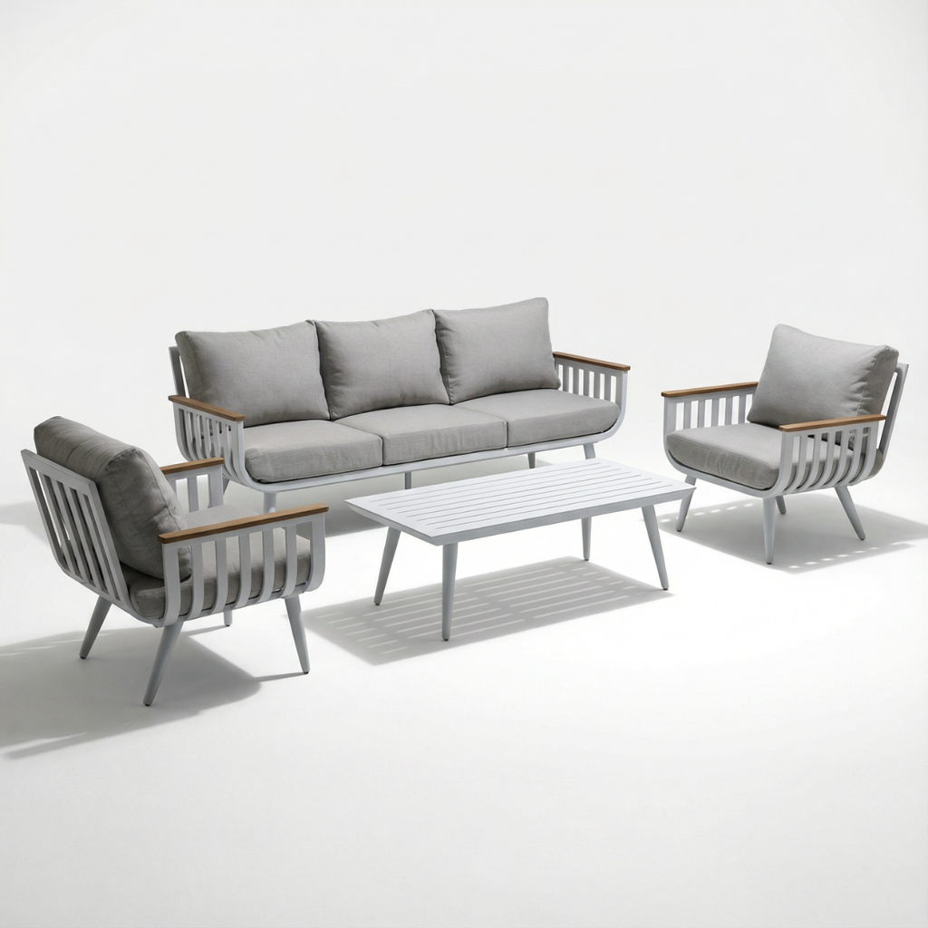 פינת ישיבה איכותית מעוצבת מאלומיניום דגם בוסטון