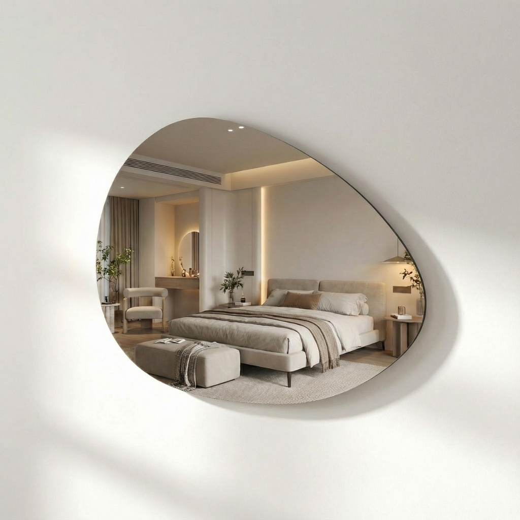 מראת קיר עם תאורת לד היקפית ומפיג אדים