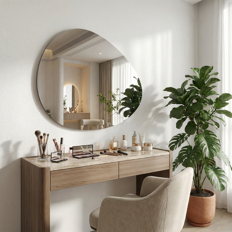 מראת קיר עם תאורת לד היקפית ומפיג אדים