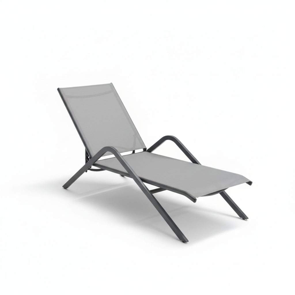 מיטת שיזוף לגינה ולמרפסת בצבע אפור דגם טוקיו