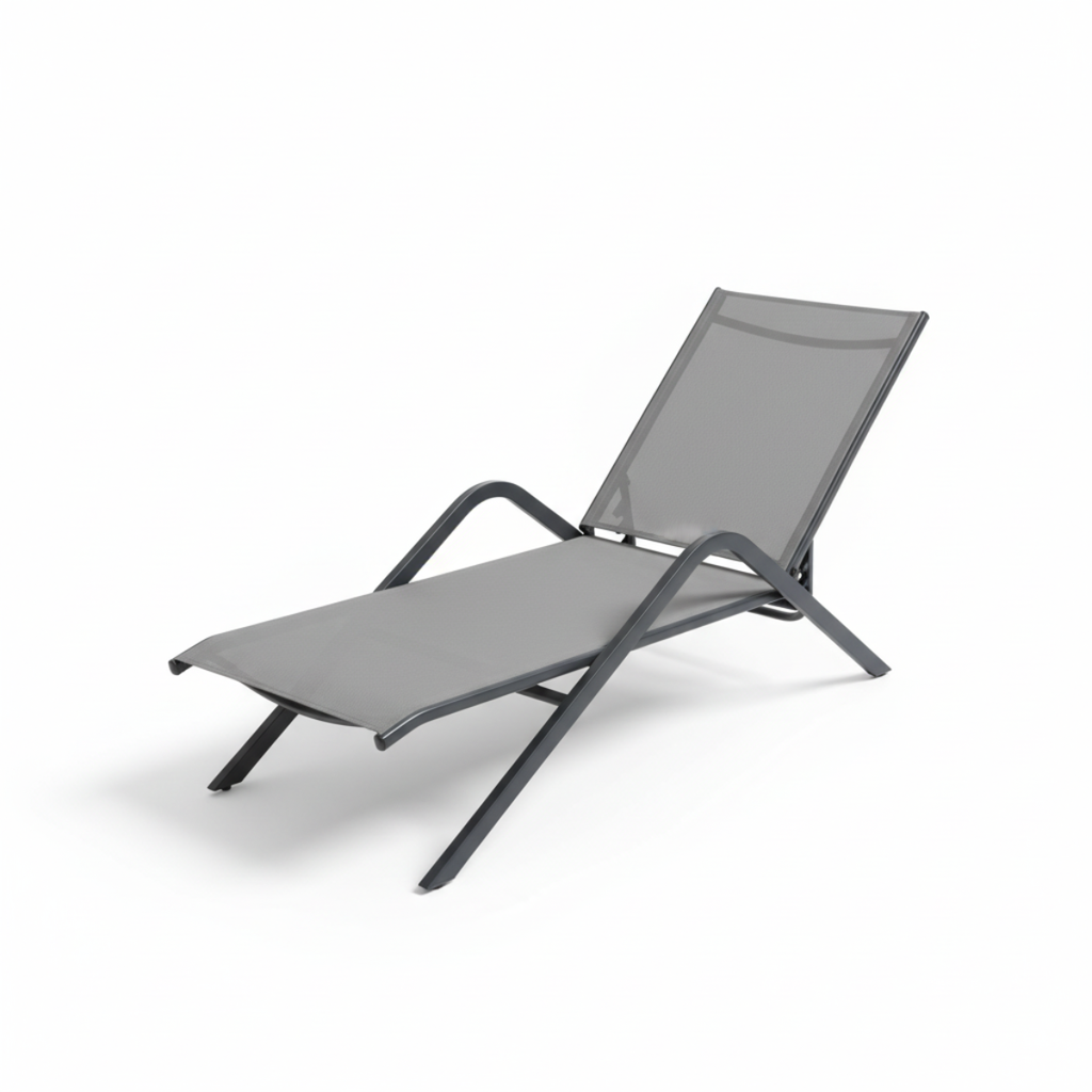 מיטת שיזוף לגינה ולמרפסת בצבע אפור דגם טוקיו