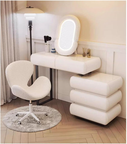 כסא בוקלה עם גלגלים בעיצוב ייחודי בצבע לבן דגם לונדון