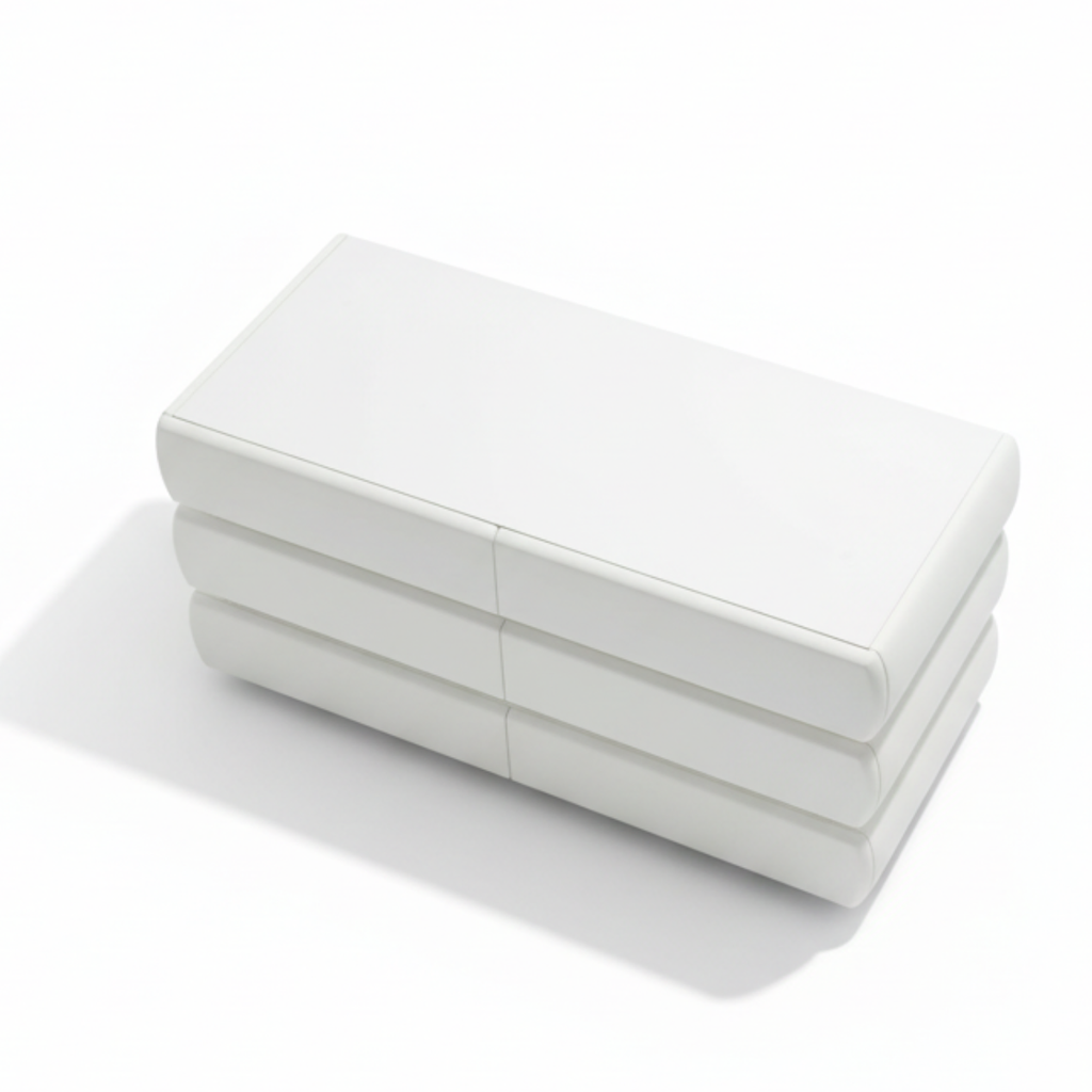 שידת אחסון מעוצבת עם מגירות בצבע לבן דגם לונדון