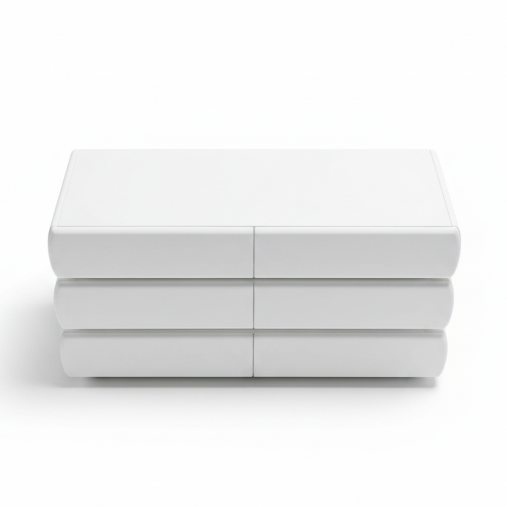 שידת אחסון מעוצבת עם מגירות בצבע לבן דגם לונדון