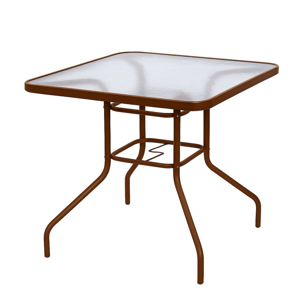 שולחן עגול\מרובע למרפסת קוטר 80 בצבע חום דגם רומא