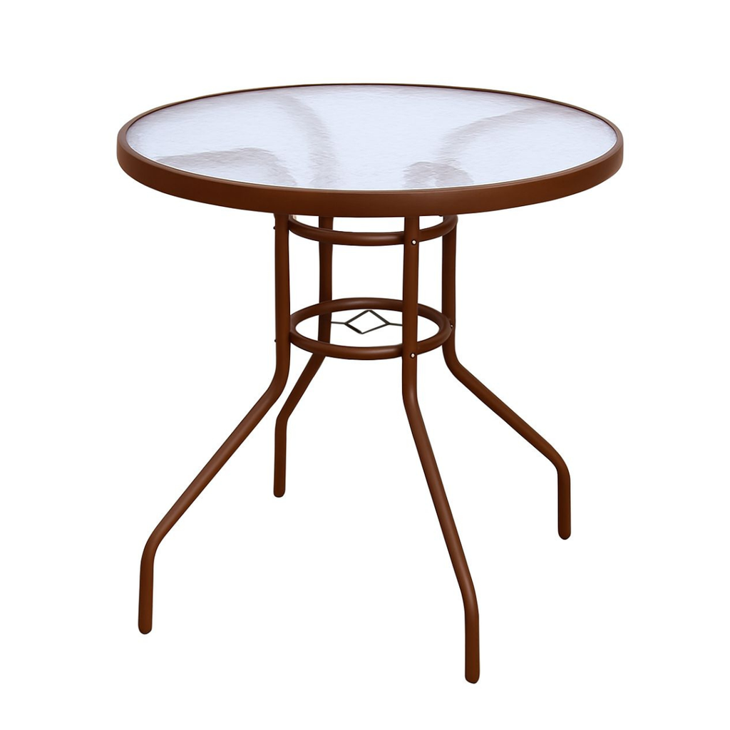 שולחן עגול\מרובע למרפסת קוטר 80 בצבע חום דגם רומא