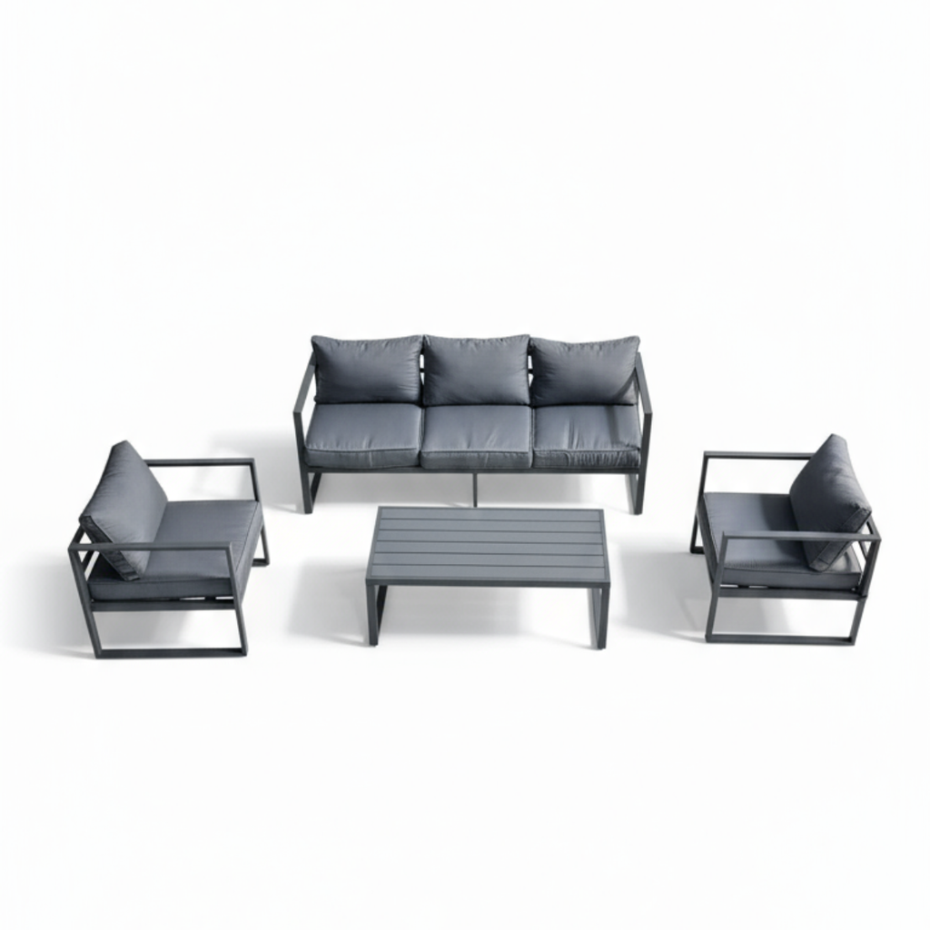 מערכת ישיבה אלומניום תלת מושבית יוקרתית דגם איביזה