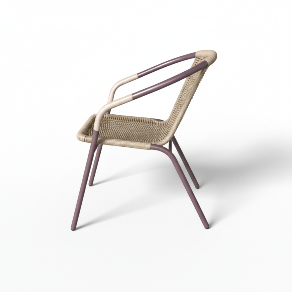 כסא ביסטרו איכותי לגינה ולמרפסת בצבע קרם דגם ניס