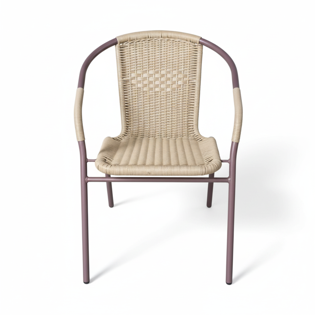 כסא ביסטרו איכותי לגינה ולמרפסת בצבע קרם דגם ניס