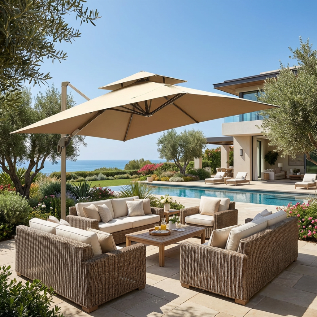 שמשיית צד איכותית ומאסיבית מאלומיניום 3 מטר דגם סידני - כולל בסיס