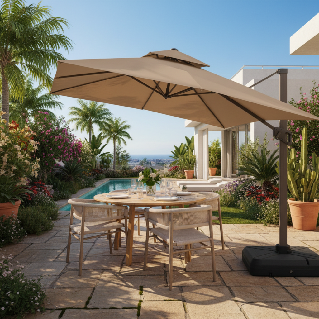 שמשיית צד איכותית ומאסיבית מאלומיניום 3 מטר דגם סידני - כולל בסיס