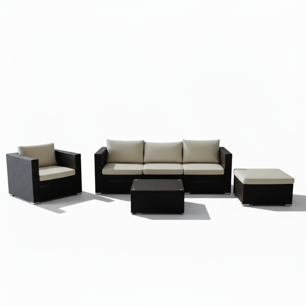 מערכת ישיבה מודולרית מפנקת מראטן כולל שולחן דגם סאן דייגו