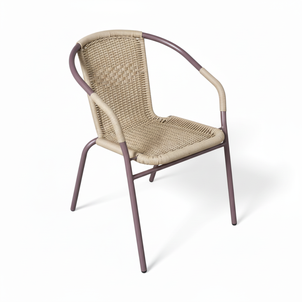 כסא ביסטרו איכותי לגינה ולמרפסת בצבע קרם דגם ניס