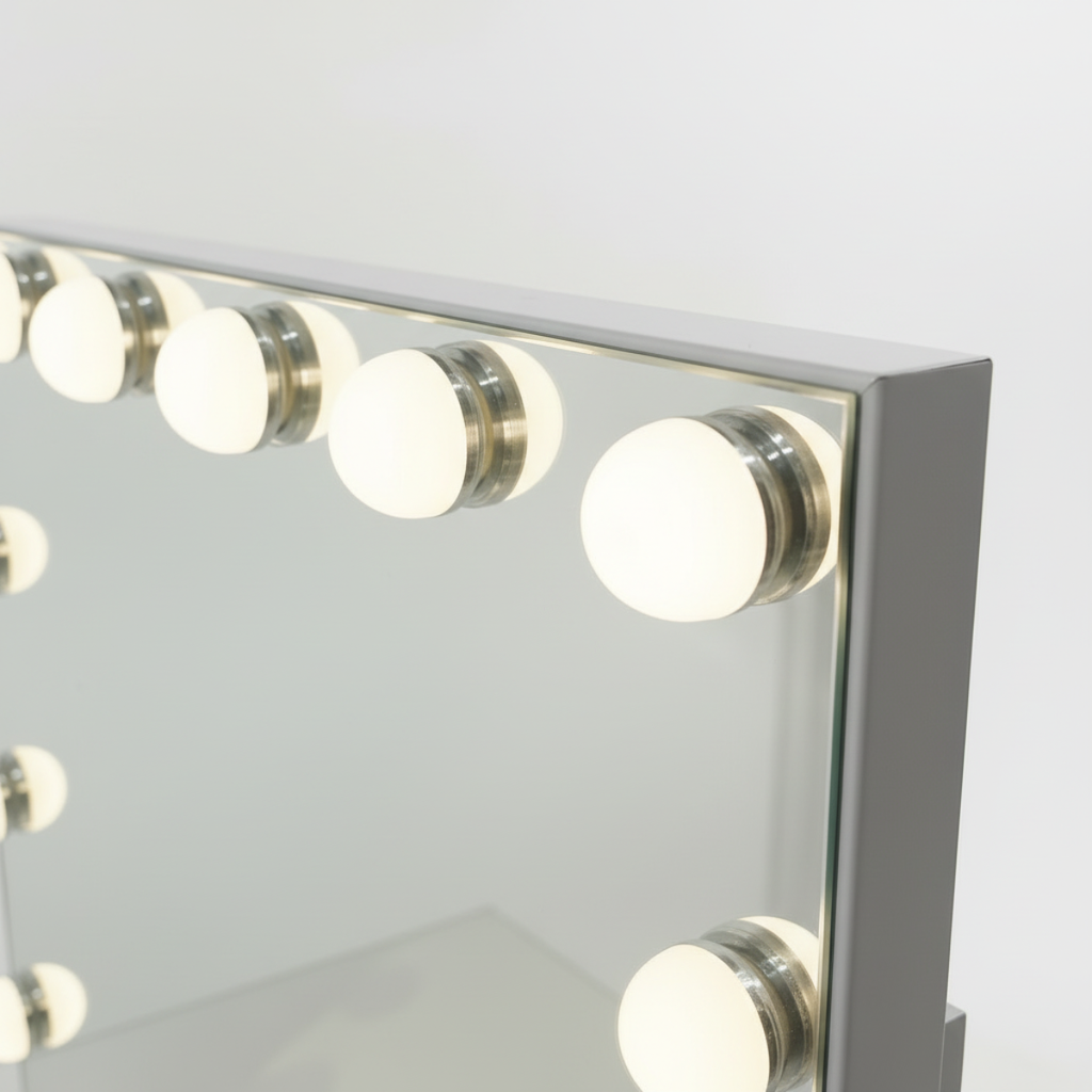 מראת הוליווד יוקרתית עם תאורה לשידת איפור במגוון צבעים 60*80