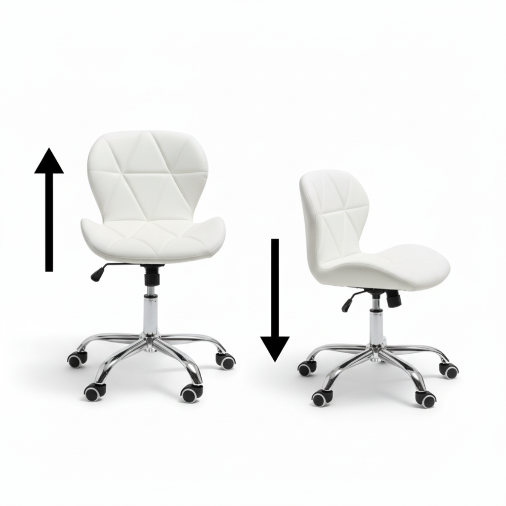 כסא יהלום דמוי עור איכותי מעוצב עם גלגלים לשידת איפור